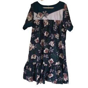 Vintage Good Times Hawaii Floral Midi Dress XXL Cotton Blend Womens